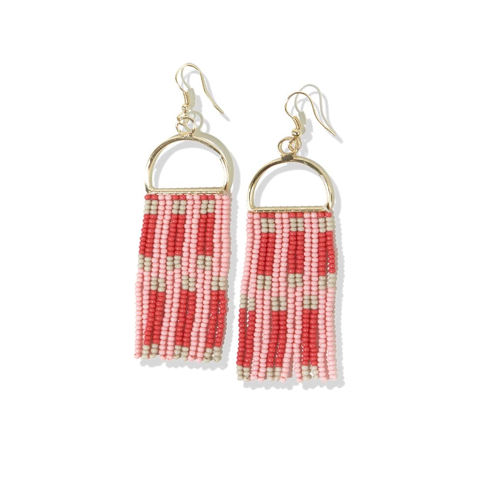 Red and Black Check Buffalo Plaid Earrings | Zazzle